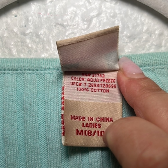 Faded Glory, aqua colored sweater top size medium. - Picture 7 of 9